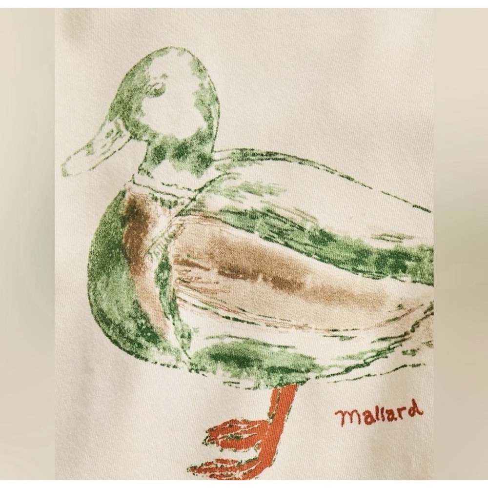 NWT We The Free People Yellow Camden Mallard Duck Crew Sweatshirt Small/S Slouch - Picture 4 of 8